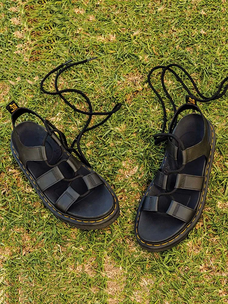 Amozae-Criss Cross Leather Flats Sandals