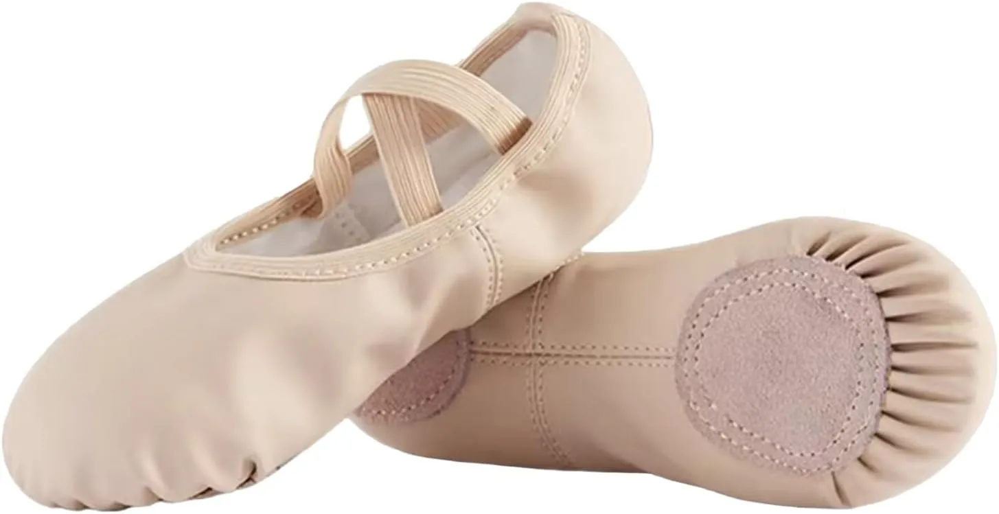 Ballet Shoes for Girls Ballet Dance Slippers Soft PU Dance Shoes for Toddler/Little Kid/Big Kid
