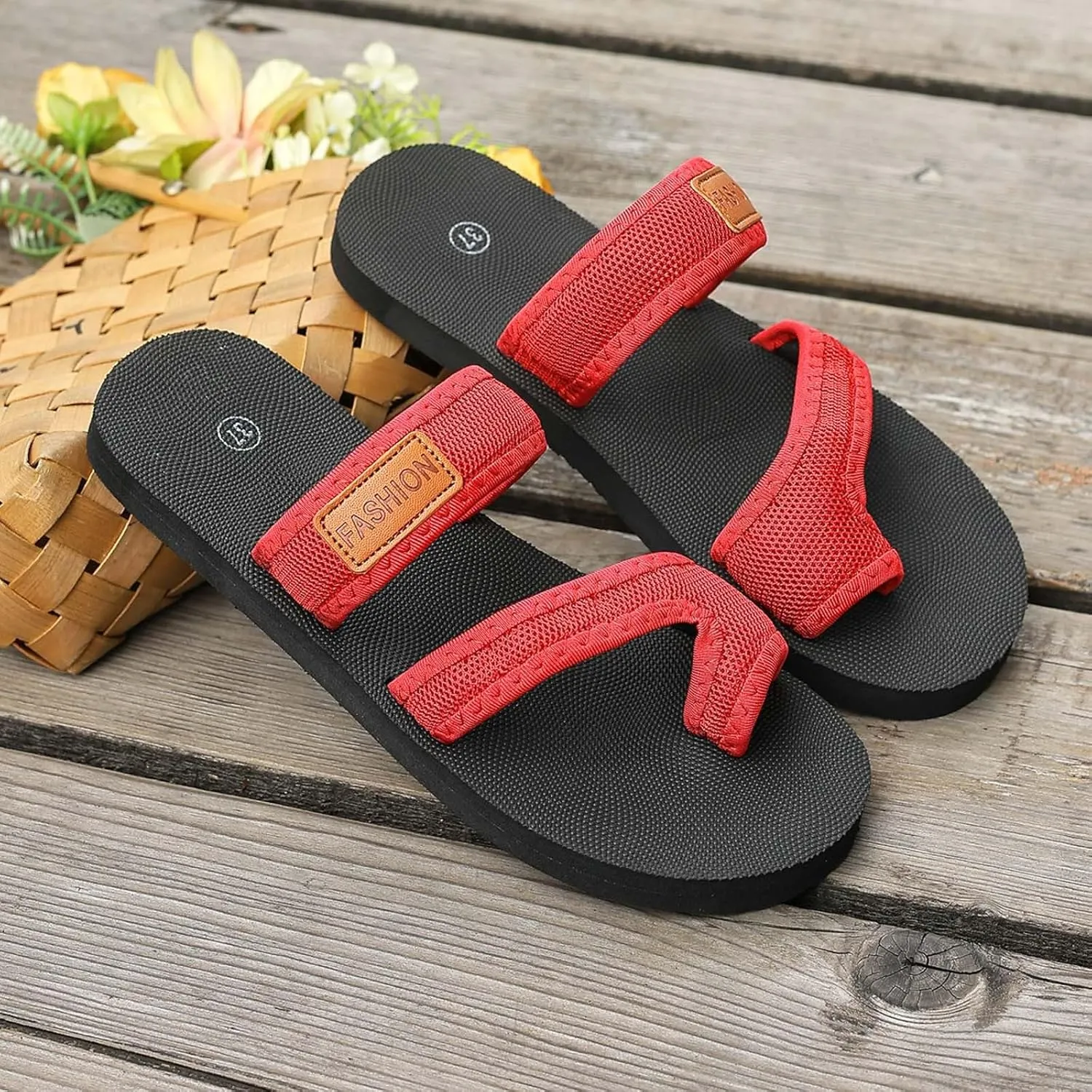 Beach Sandals for Summer Spring And Summer Women's Thong Sandals Fashion Leisure Mesh Lightweight Flat Toe Beach