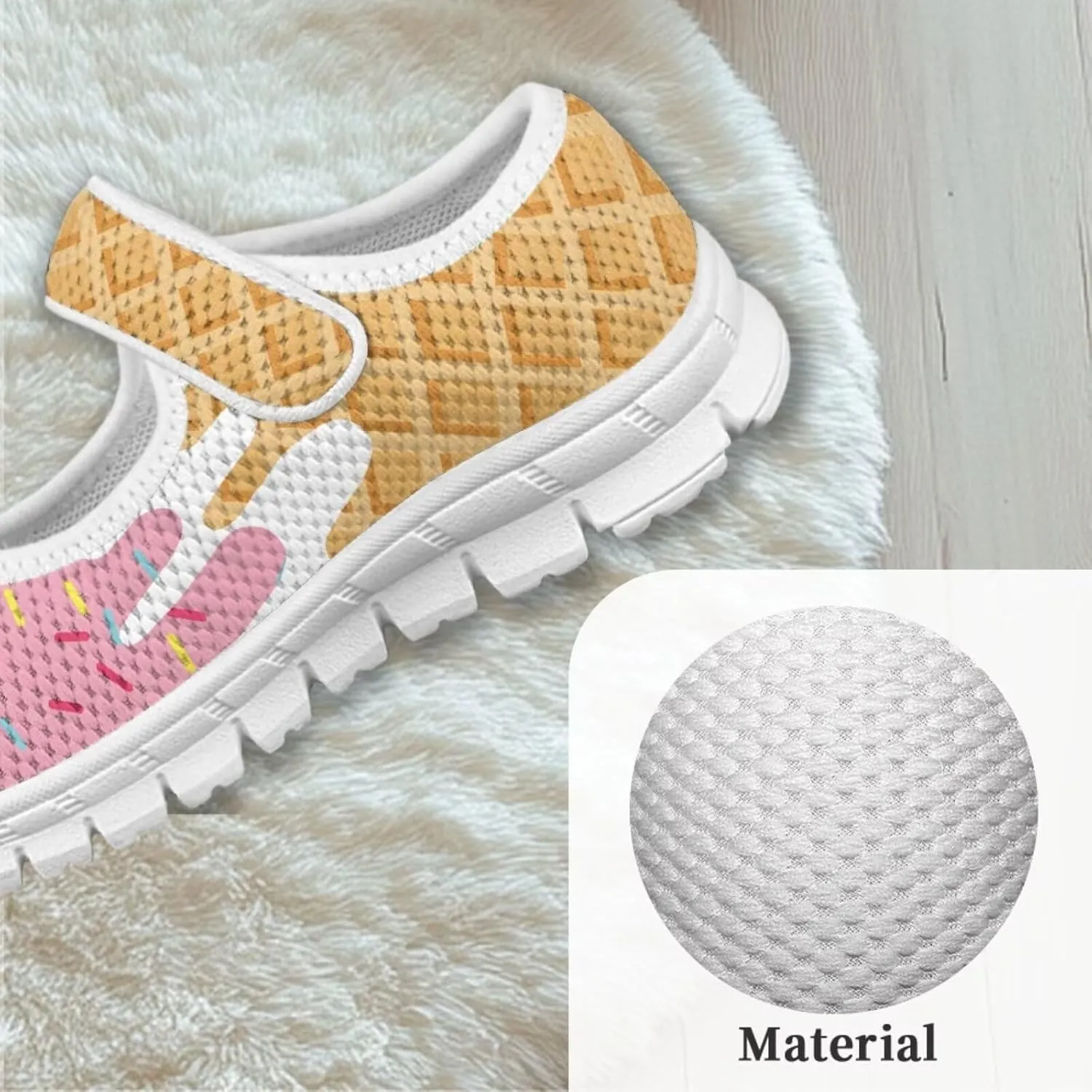 Binienty Girls School Uniform Shoes Mesh Mary Jane Dress Flats Slip on Casual Sneakers