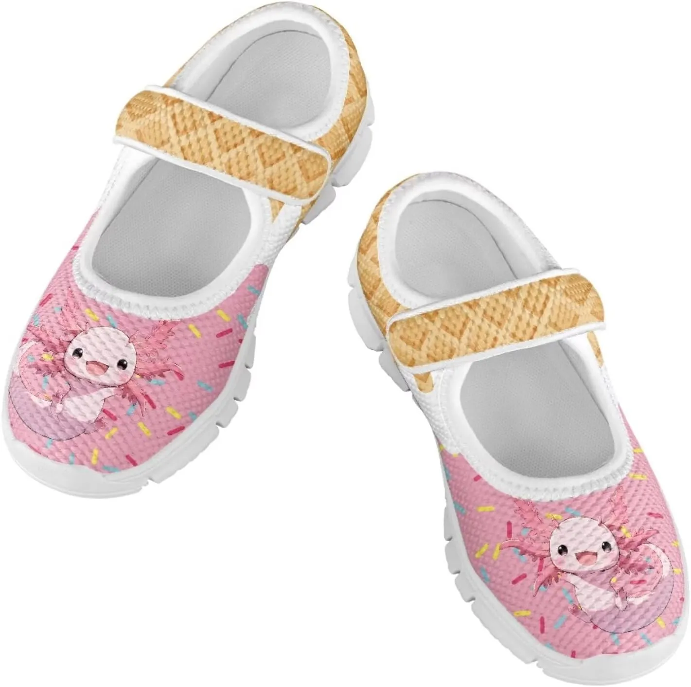 Binienty Girls School Uniform Shoes Mesh Mary Jane Dress Flats Slip on Casual Sneakers