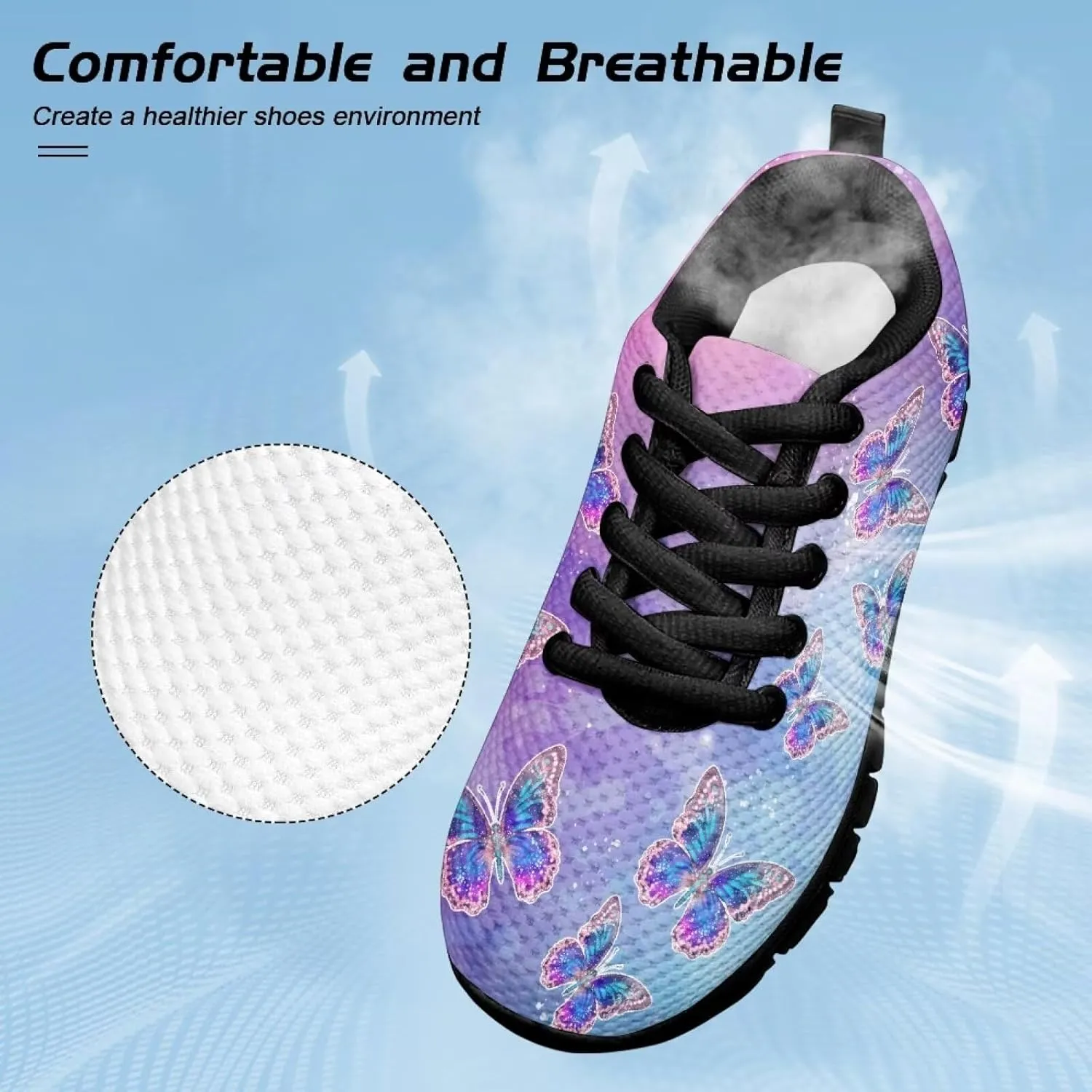 Boys Girls Shoes Non Slip Athletic Running Walking Kid Lightweight Lace Up Sneaker Breathable Mesh Upper Sport Shoe