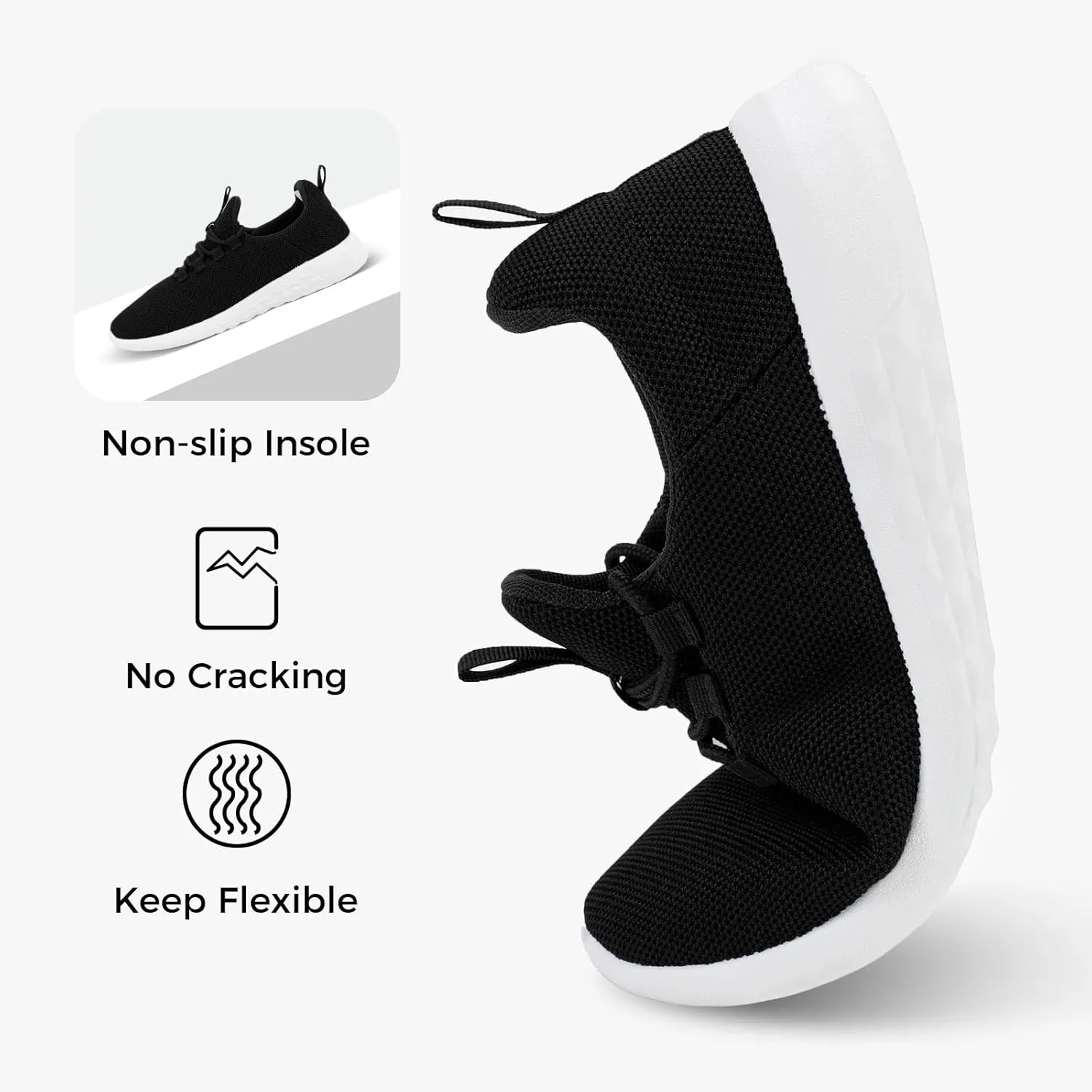 CHIN??MOON Women's Slip On Walking Shoes Lightweight Non Slip Running Gym Shoes Breathable Fashion Sneakers