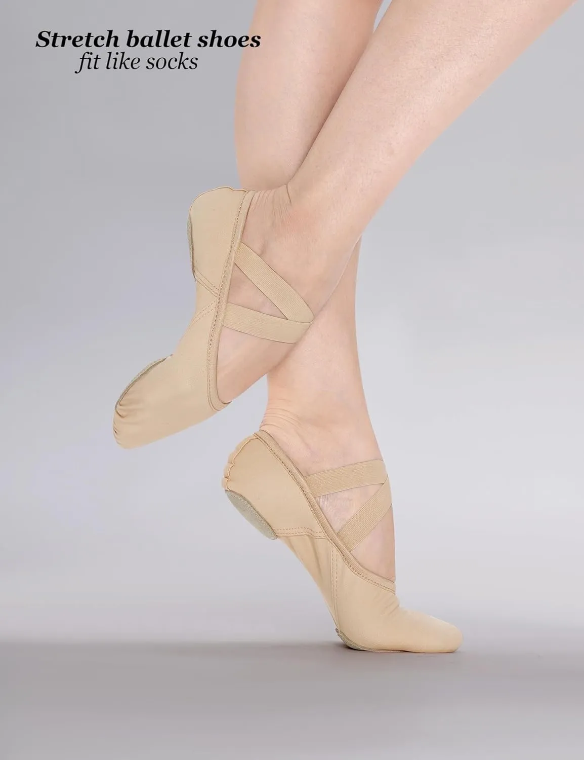 Cloud Soft 4 Way Stretch Canvas Ballet Shoes Split Sole Dance Slippers for Toddler Girls, Little Big Kids Training