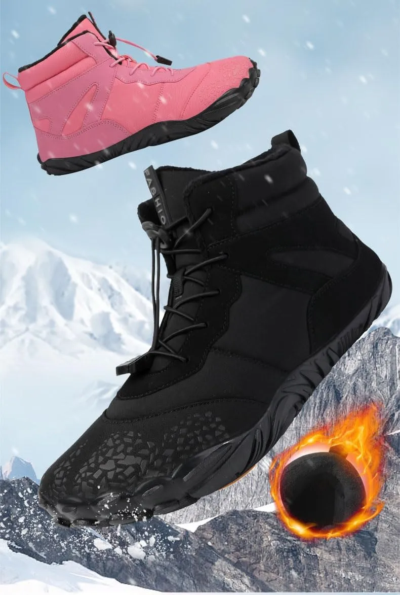 Cubicbee Men Women High Top Barefoot Cotton Shoes Soft Warm Ankle Boots Slip On Waterproof Outdoor Booties Non-Slip Snow Boots