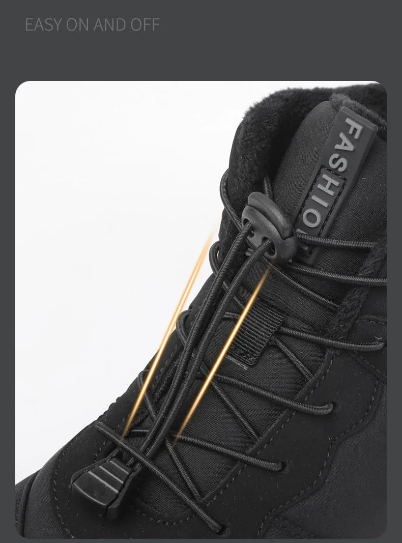 Cubicbee Men Women High Top Barefoot Cotton Shoes Soft Warm Ankle Boots Slip On Waterproof Outdoor Booties Non-Slip Snow Boots