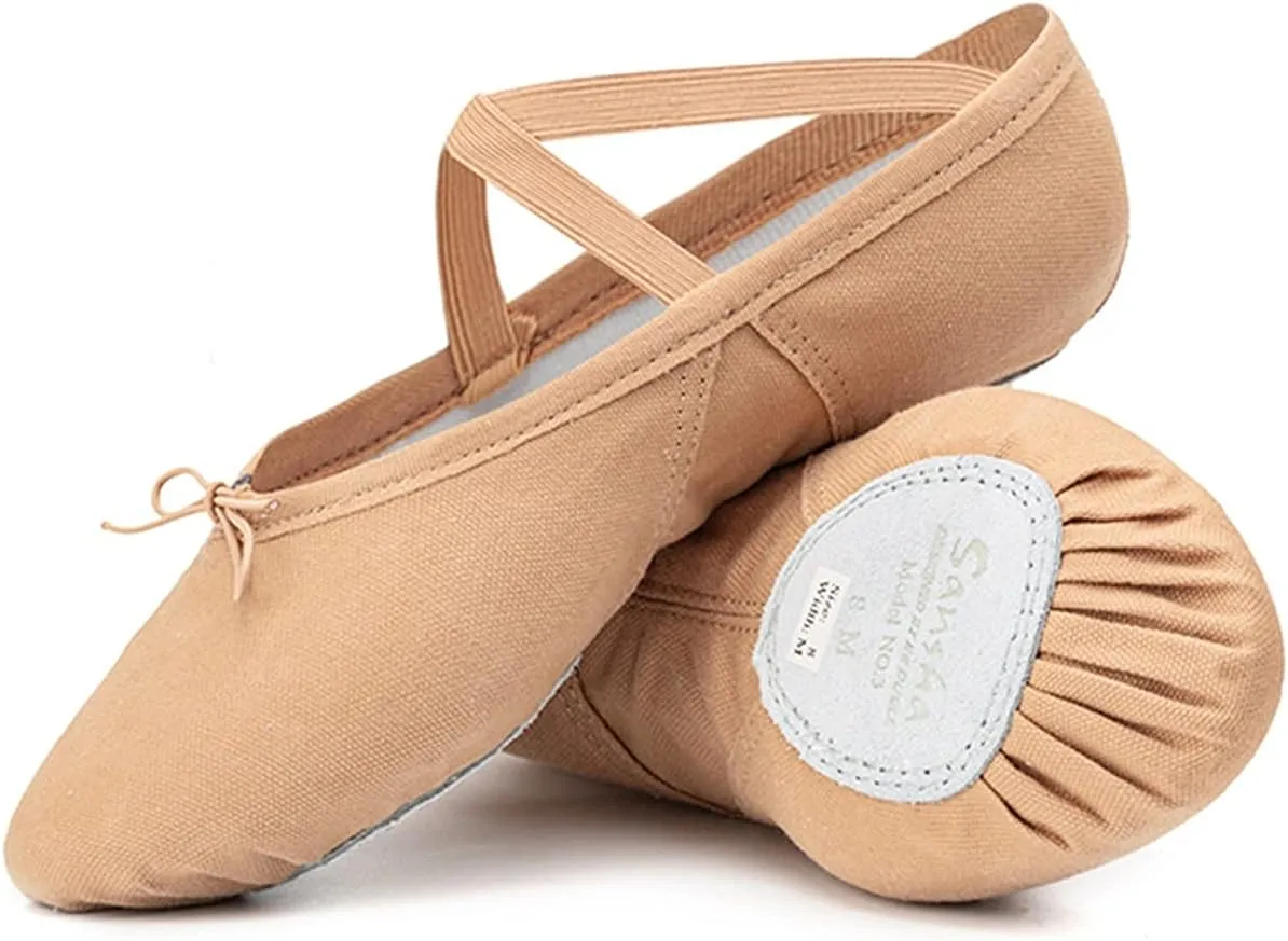 Dance Shoes,Ballet Shoes Adult Ballet Shoes Canvas Triangular Arch Design for Women Girls Dance Slippers for Girls Toddlers Women.