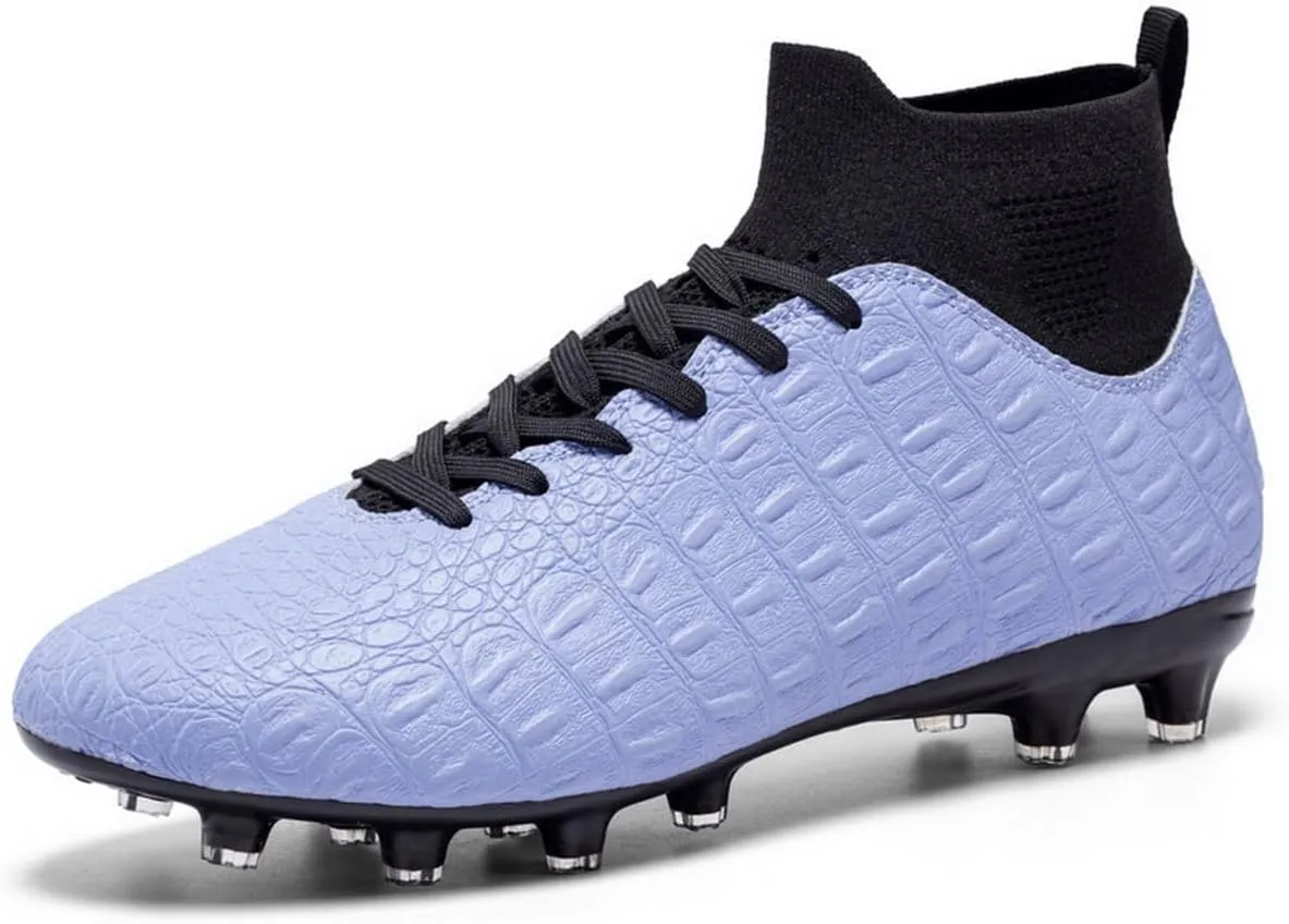 DHOVOR Boys Girls High-Top Soccer Cleats Youth Professional Football Cleats Unisex Lightweight Soccer Shoes for Kids