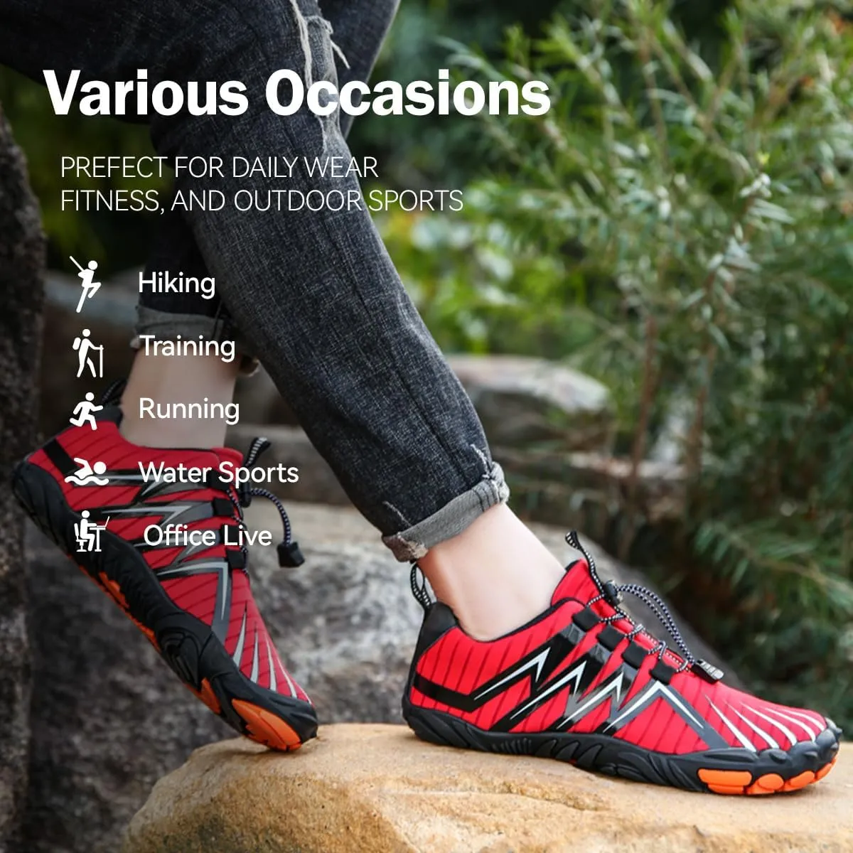 Explorer Max Non-Slip Ultra-Light Barefoot Shoes Mens Trail Running Shoes Wide Toe Box Barefoot Sneakers