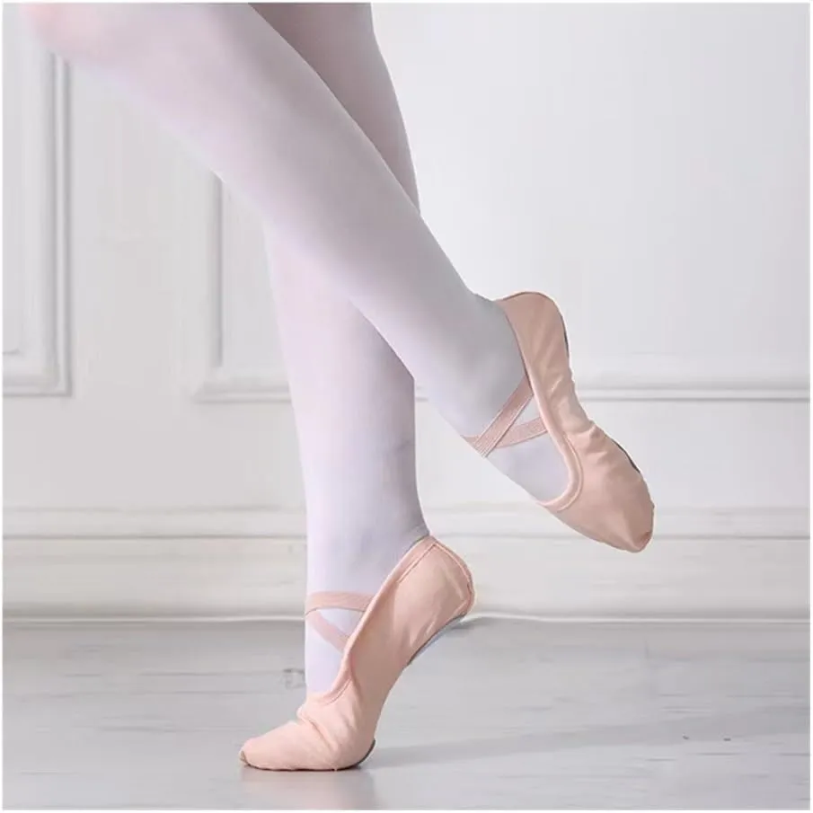 Girls Ballet Shoes Canvas Ballet Dance Slippers for Women Kids Children Classical Practice Split-Sole 5 Colors Adult Flat Dance(Black,32(19.5cm))