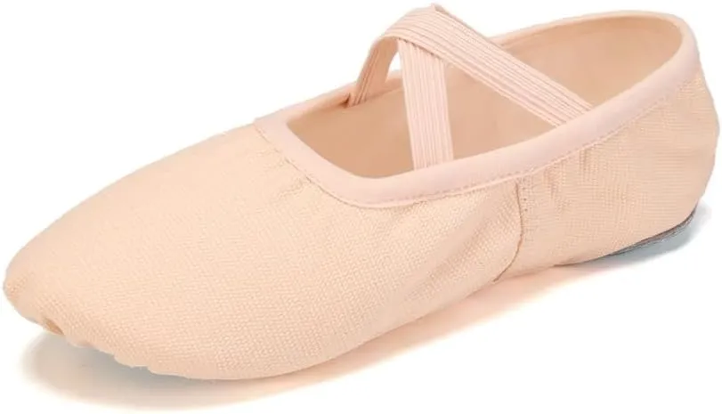 Girls Ballet Shoes for Woman Kids Ballet Slippers Women Ballet Flats Children Practise Dance Shoe Soft Sole Canvas Training Shoe(Light Pink,27 (18.5cm))