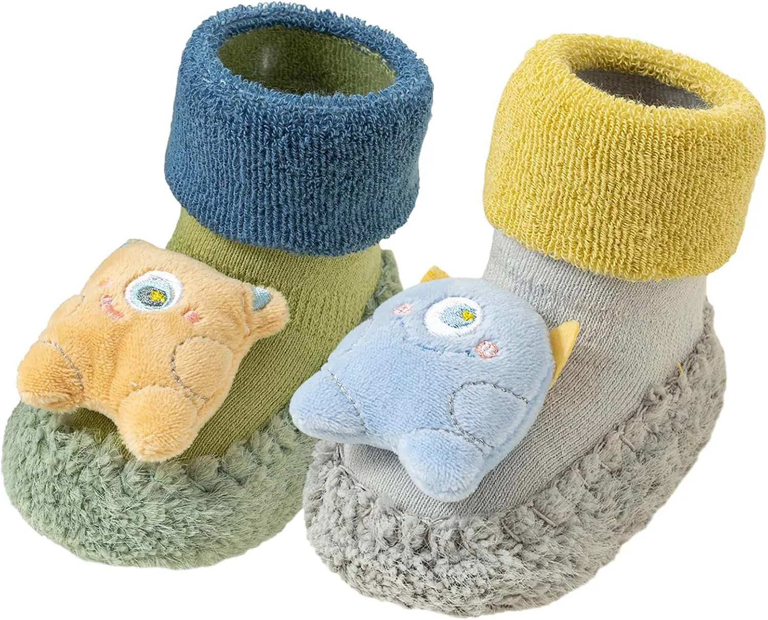 Happy Cherry Baby Kid Non-slip Rubber Sole Socks Shoes Indoor Soft First Walking Floor Booties Slipper for Toddler Girls Boys