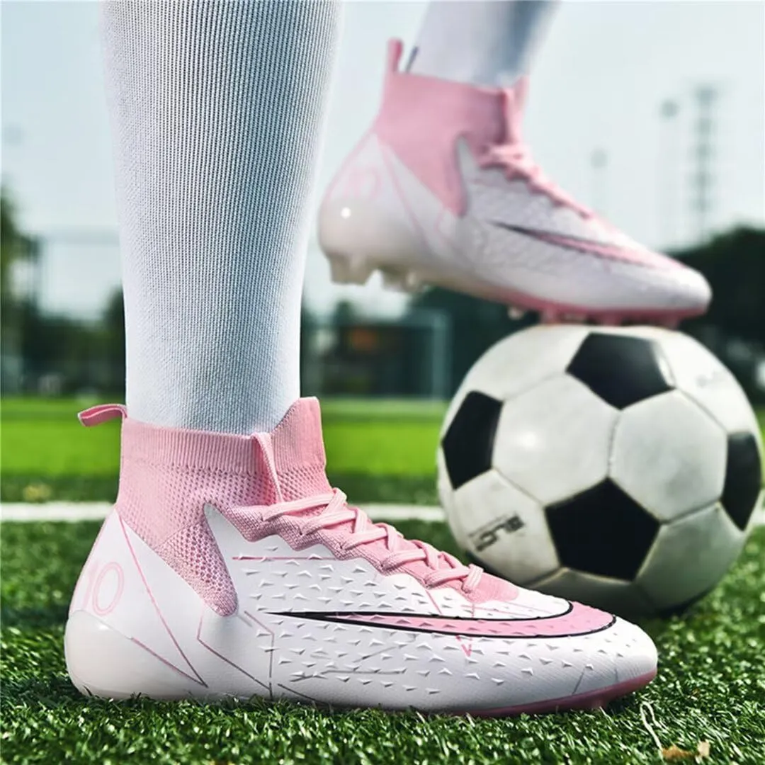 High-Top Soccer Cleats for Mens Womens Football Boots Youth Lightweight Professional Soccer Shoes Firm Ground