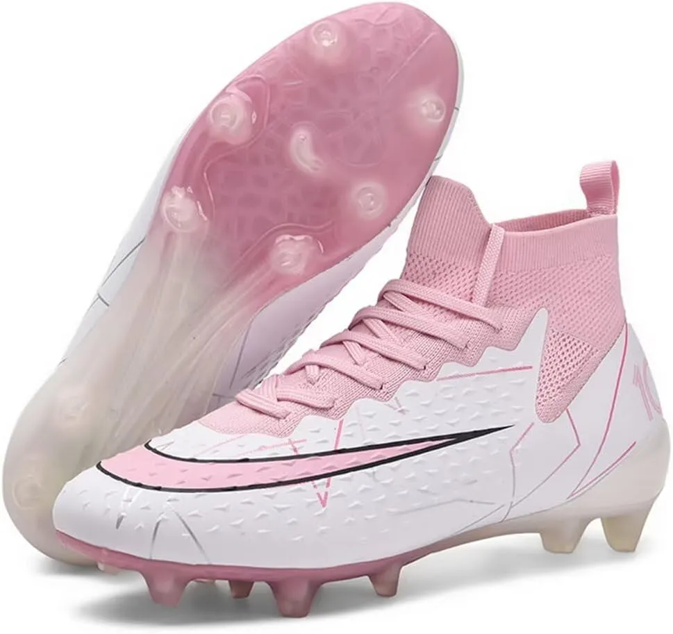 High-Top Soccer Cleats for Mens Womens Football Boots Youth Lightweight Professional Soccer Shoes Firm Ground