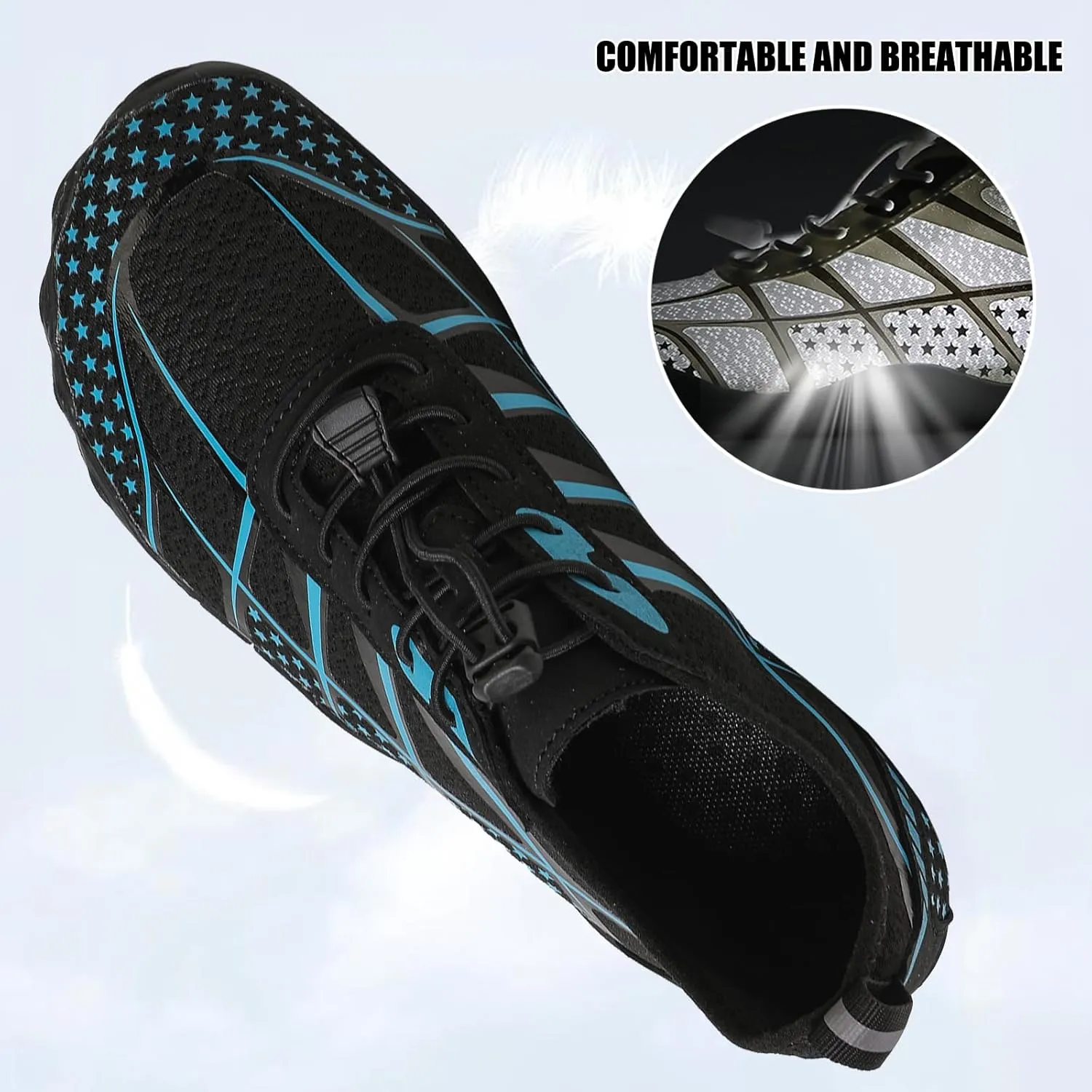 Hike Barefoot Shoes Womens Men,Athletic Hiking Footwear Barefoot,Non-Slip Athletic Barefoot Shoes Wide Toe Box Toe Water Shoes Quick Dry Zero Drop Trail Running Shoes