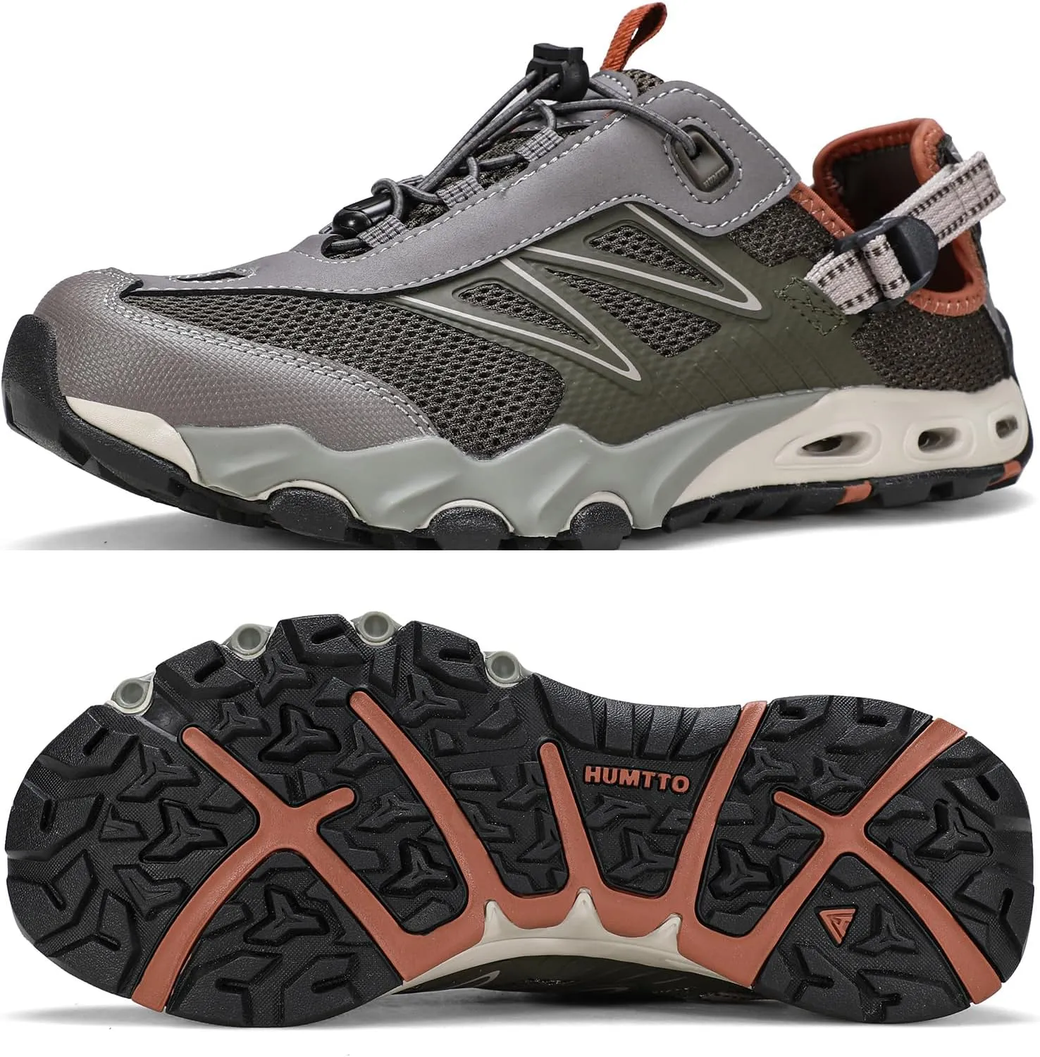 HUMTTO Water Shoes Men, Quick Dry Outdoor Sports Barefoot Shoes Non-Slip Aqua Hiking Sandals for Summer Swimming, Surfing, Kayaking, Diving  Pool, Beach, Lake & River