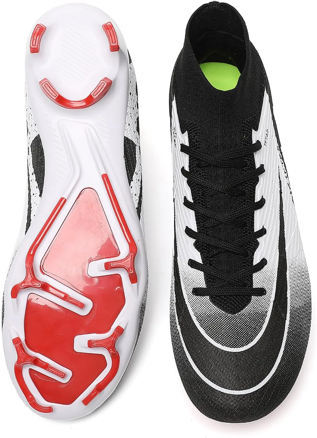 Kids Soccer Cleats High Top Youths Spikes FG Shoes Baseball Ankle-Cuff Athletic Professional Firm Ground Non-Slipping Boys Football Boots
