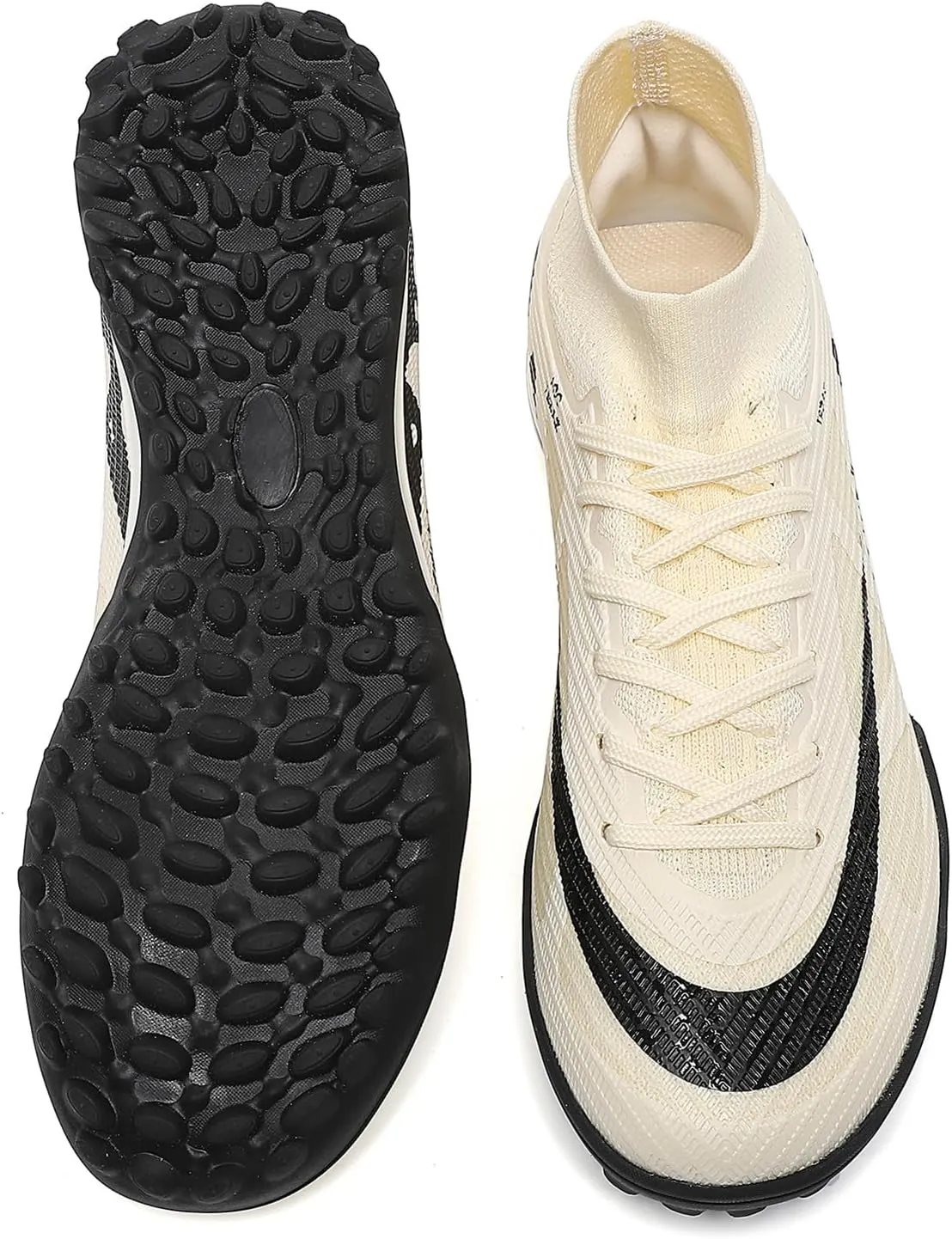 Kids Soccer Shoes Indoor Futsal Turf Big Boys Club TF Cleats Youths High Top Training Football Boots for Games Athletic