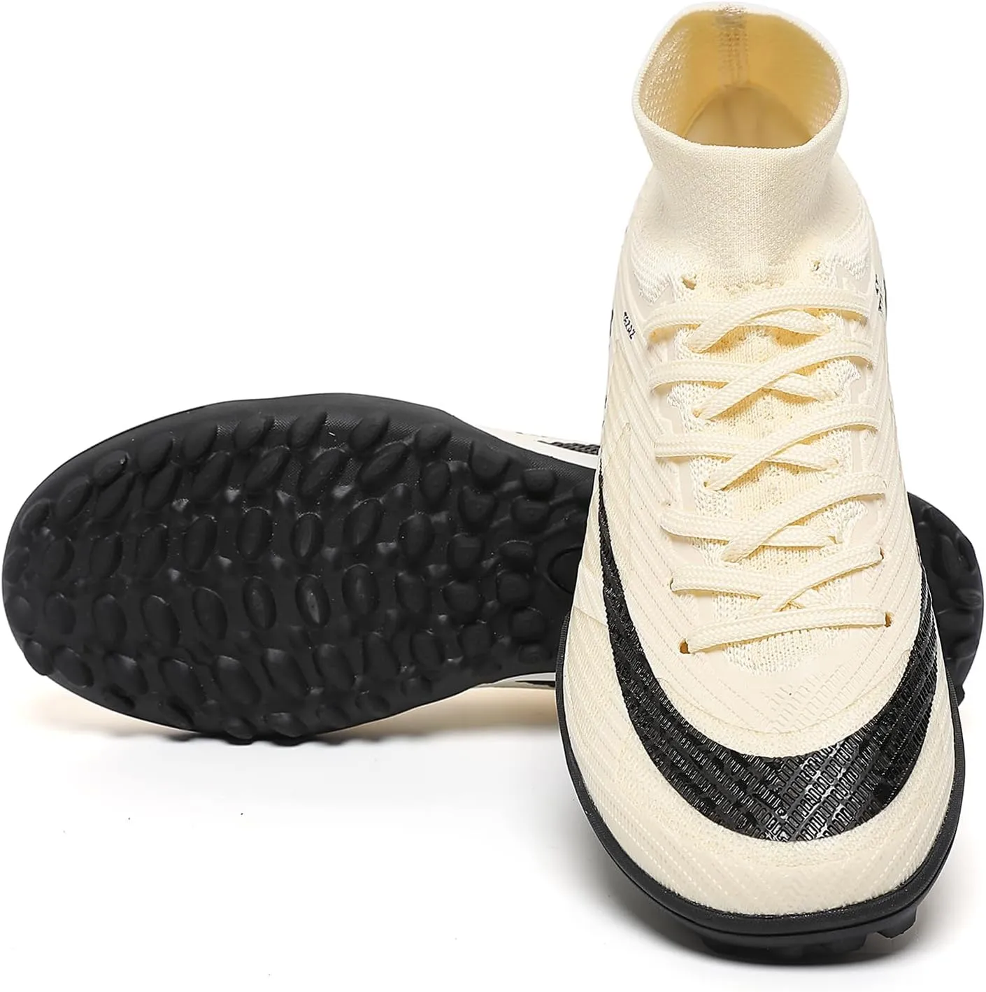 Kids Soccer Shoes Indoor Futsal Turf Big Boys Club TF Cleats Youths High Top Training Football Boots for Games Athletic
