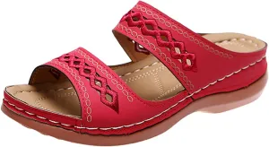Ladmiple Summer Sandals for Women 2023 Wedge Slides Slippers Breathable Slip On Open Toe Dressy Comfort Orthopedic Shoes