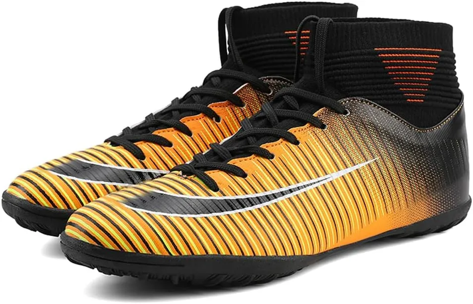 Lightweight Big Boy's Soccer Boots Indoor Youth Football Shoes Firm Ground Mens Soccer Athletic Shoes for Outdoor/Indoor/Game/Training