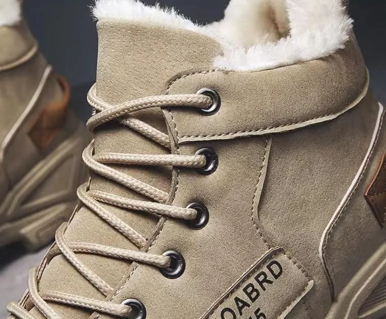 Men's Fashion Sneaker-Style Winter Snow Boots with Warm Fleece Lining, Anti-Slip Outdoor Casual Hiking Short Boots, PU Upper & PVC Sole, Round Toe - Fall/Winter Collection