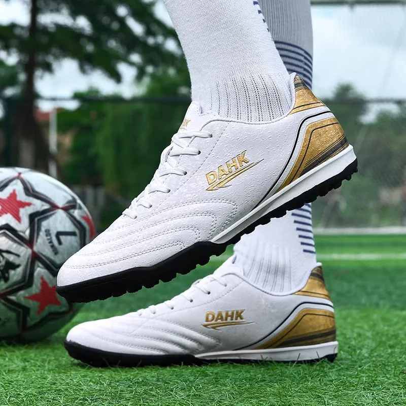 Mens Outdoor Soccer Cleats with Spikes Black and White Soccer Shoes for Men, Professional High-Top Football Shoes for Indoor Use, Soccer Boots Designed for Professional Futsal Competitions