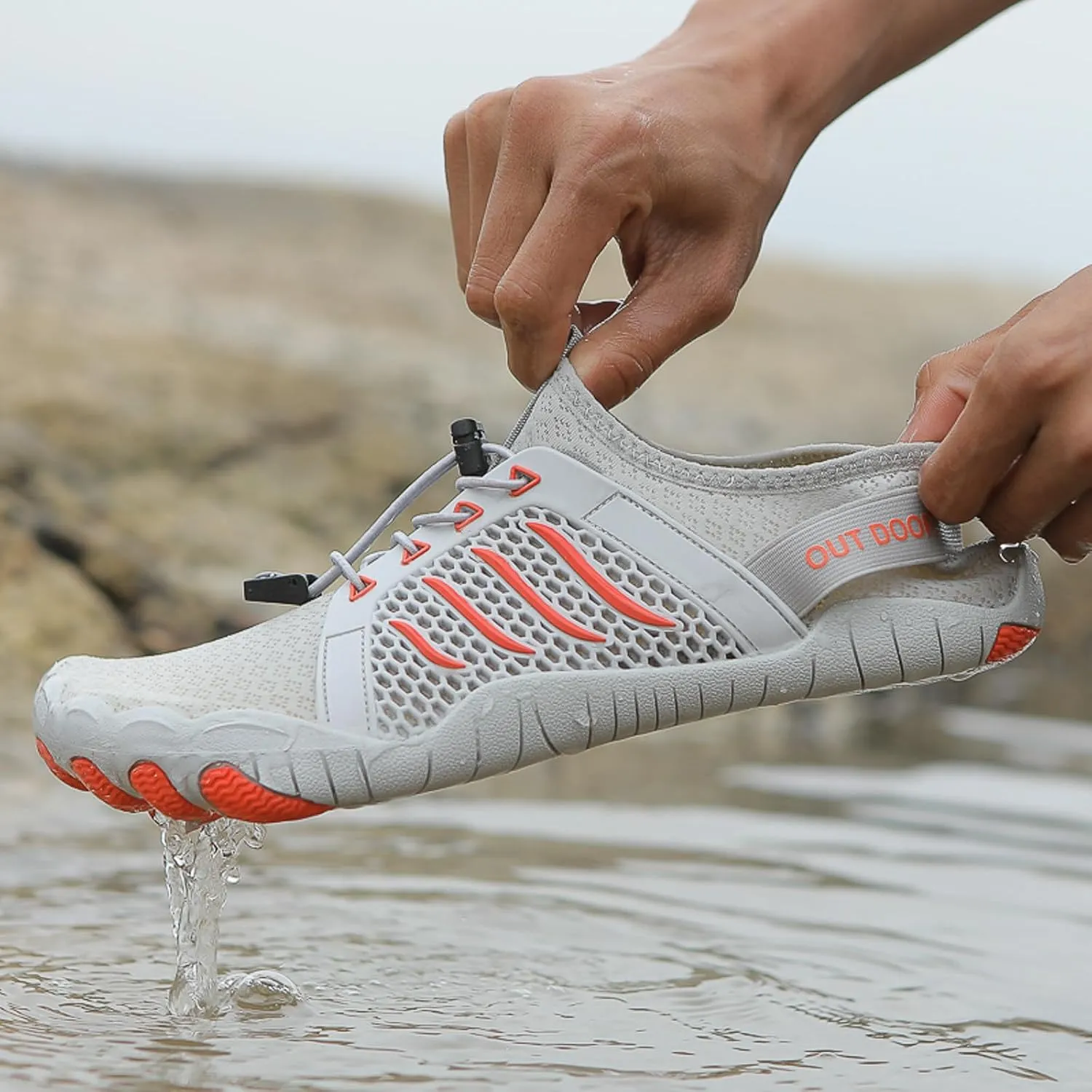 Mens Quick Drying River Tracing Shoes Breathable Beach Sports Shoes for Boating Fishing Diving Travel Wading Shoe