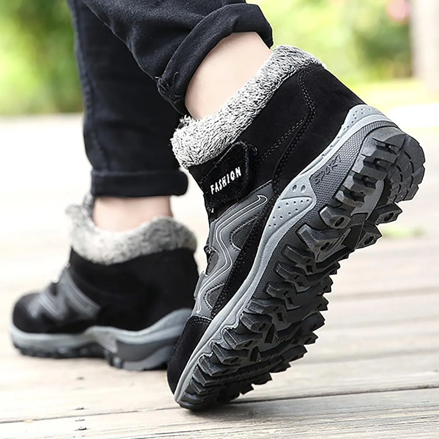Men's Snow Boots Warm Furry Lined Footwear Waterproof Outdoor Comfort Winter Boots Non-slip Cold Weather Shoes Hiking Boot Trekking Boots