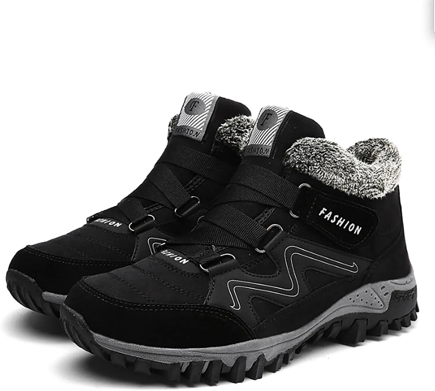 Men's Snow Boots Warm Furry Lined Footwear Waterproof Outdoor Comfort Winter Boots Non-slip Cold Weather Shoes Hiking Boot Trekking Boots