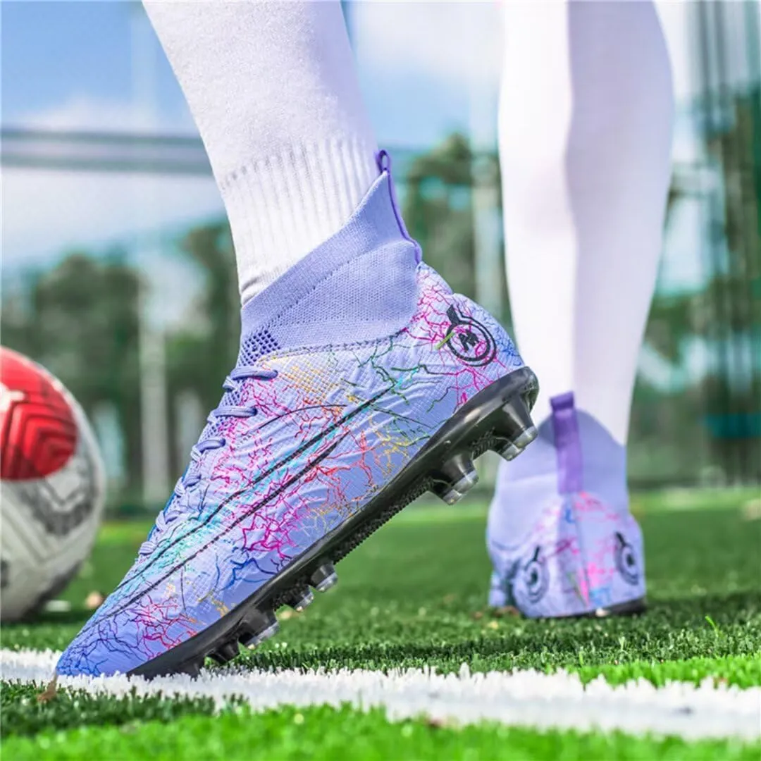 Mens Soccer Cleats Womens Football Boots Youth High-Top Outdoor Indoor Turf Soccer Shoes for Big Boys Girls