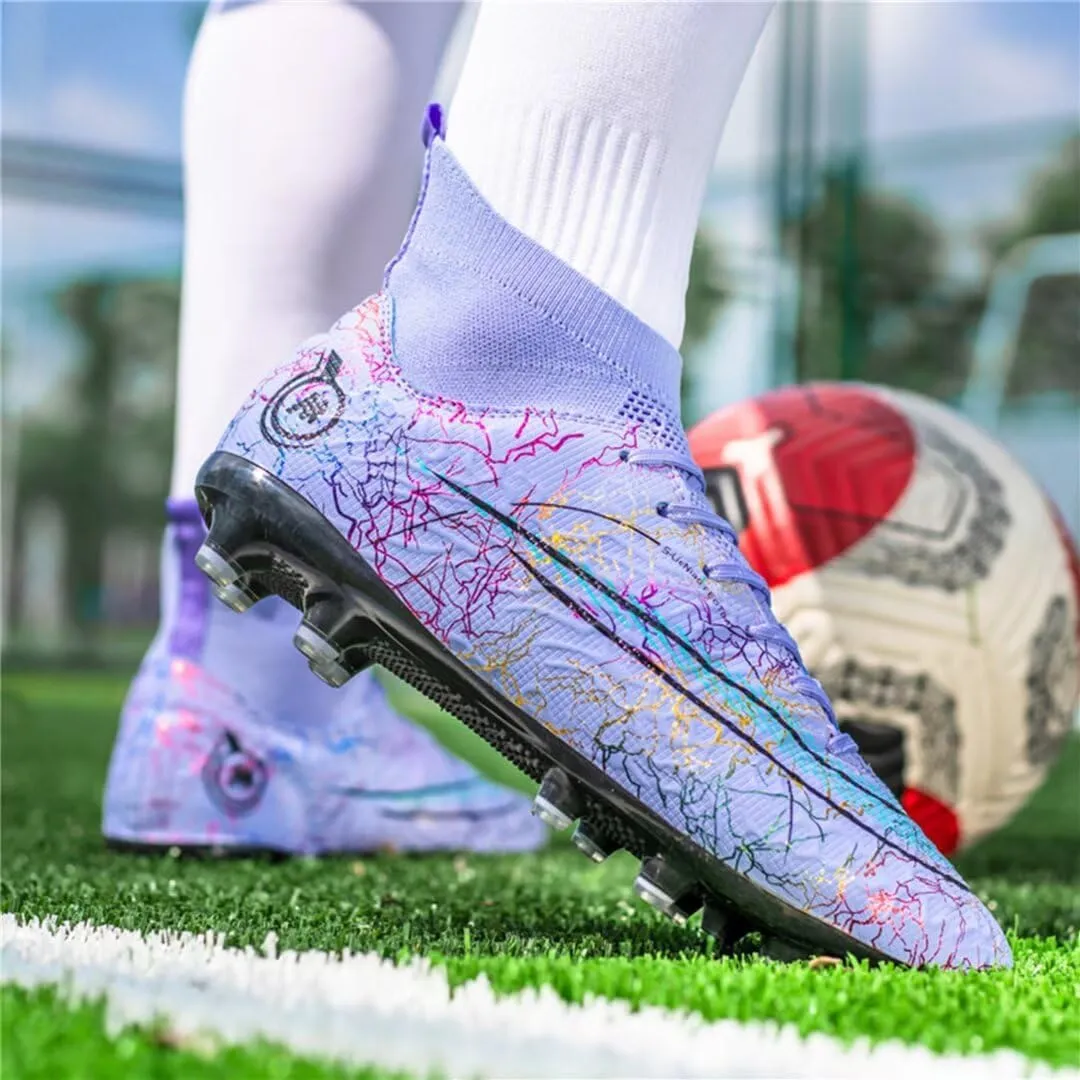 Mens Soccer Cleats Womens Football Boots Youth High-Top Outdoor Indoor Turf Soccer Shoes for Big Boys Girls