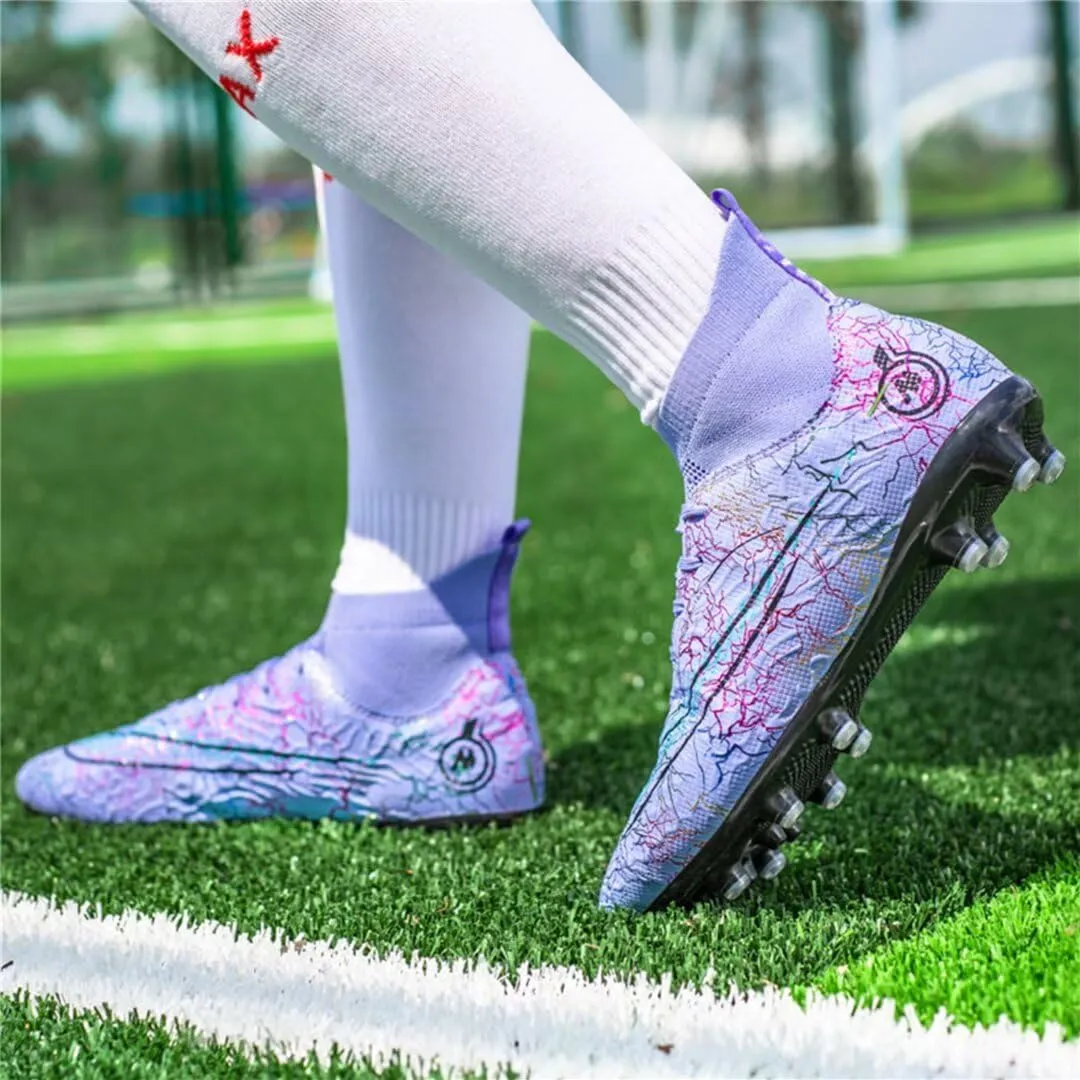 Mens Soccer Cleats Womens Football Boots Youth High-Top Outdoor Indoor Turf Soccer Shoes for Big Boys Girls