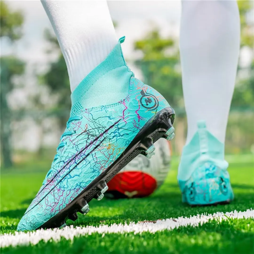 Mens Soccer Cleats Womens Football Boots Youth High-Top Outdoor Indoor Turf Soccer Shoes for Big Boys Girls