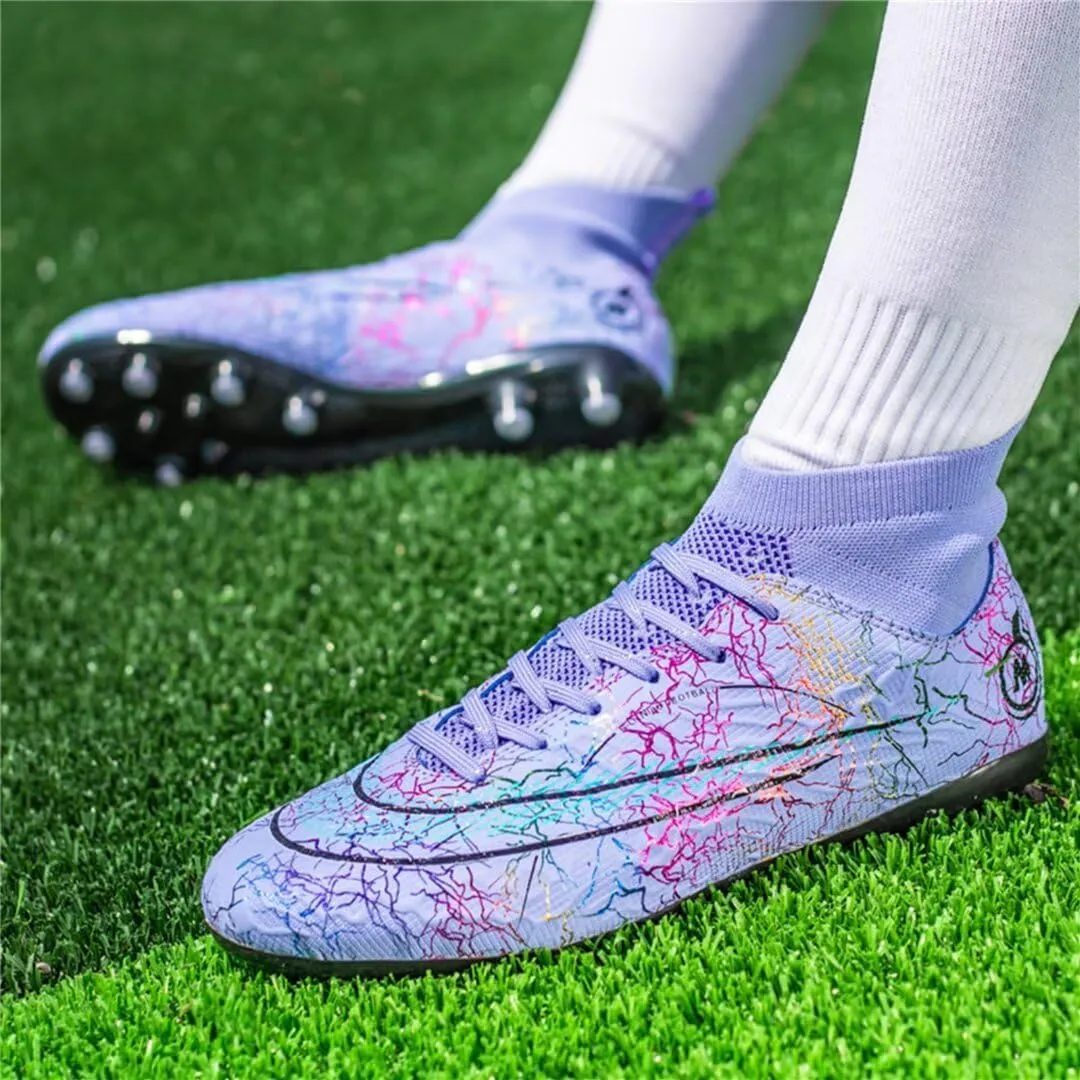 Mens Soccer Cleats Womens Football Boots Youth High-Top Outdoor Indoor Turf Soccer Shoes for Big Boys Girls