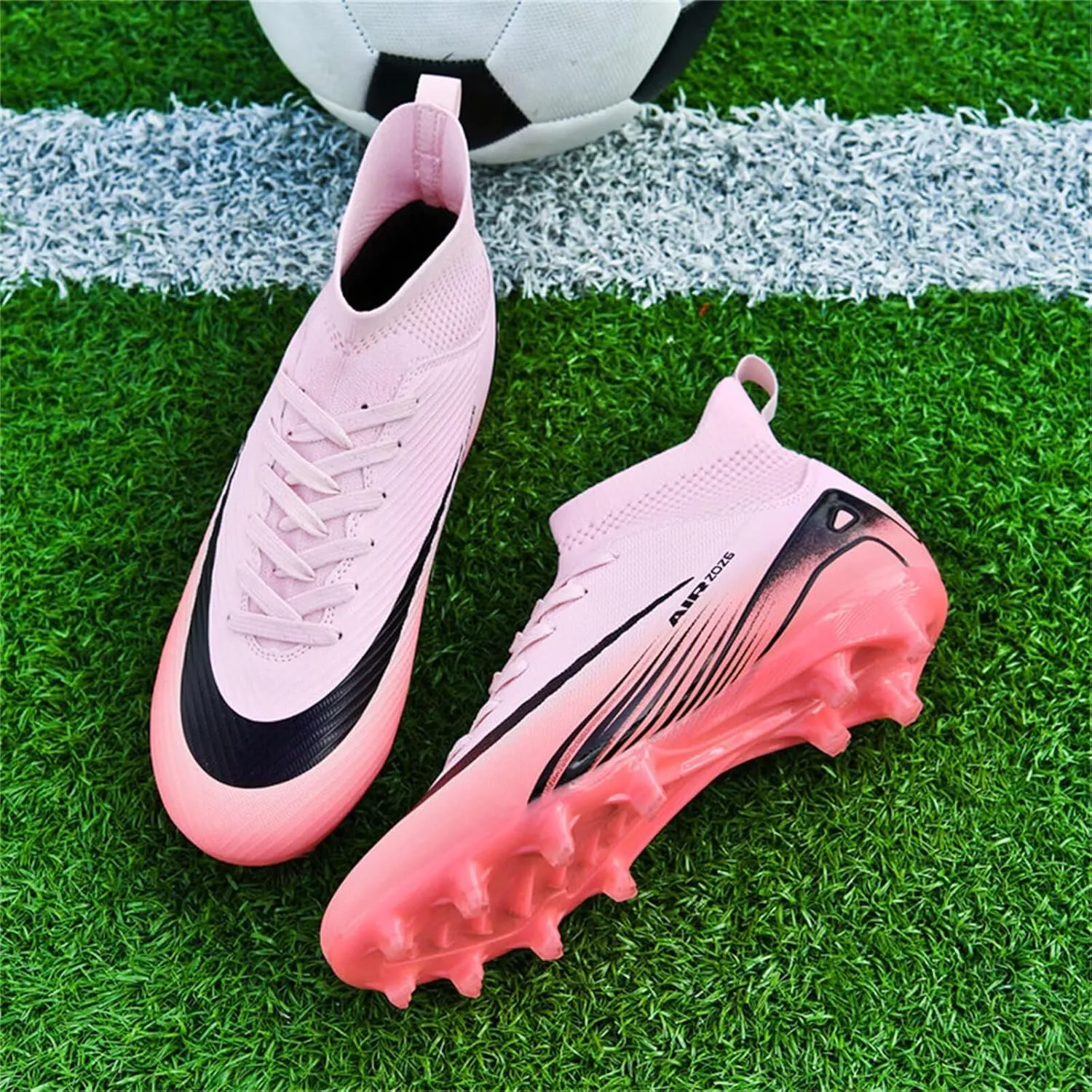 Mens Soccer Cleats Womens Football Shoes High Tops Non Slip Spikes Indoor Outdoor Youth Baseball Lacrosse Sneaker