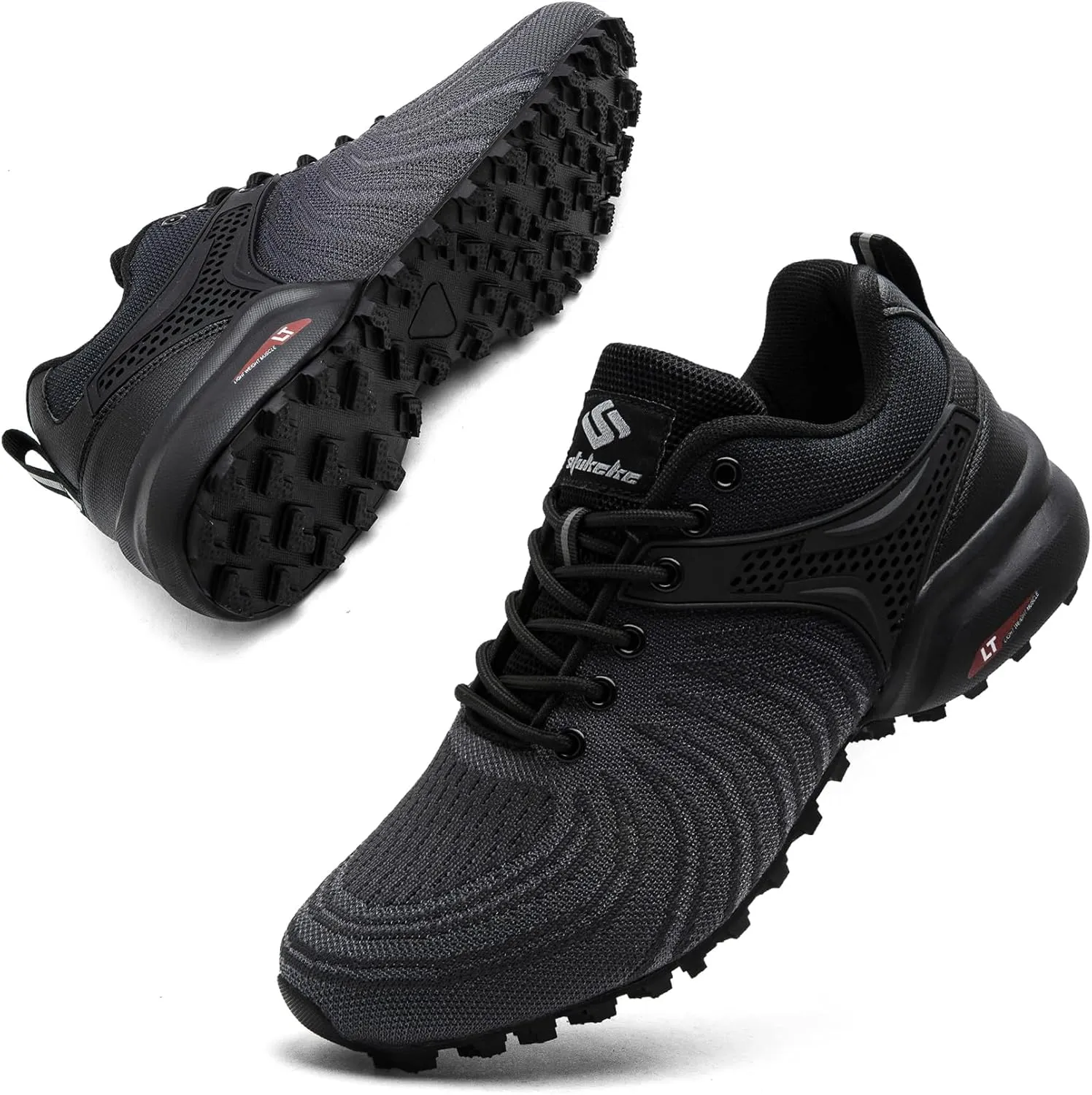 Men's Trail Running Shoes Lightweight Breathable Walking Hiking Sneakers Outdoor Athletic Tennis Cross Training Shoes