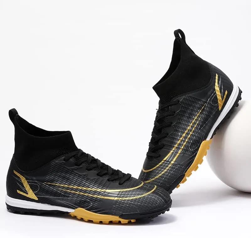 Men??s Womens Soccer Shoes Cleats Professional High Top Breathable Training Sneakers