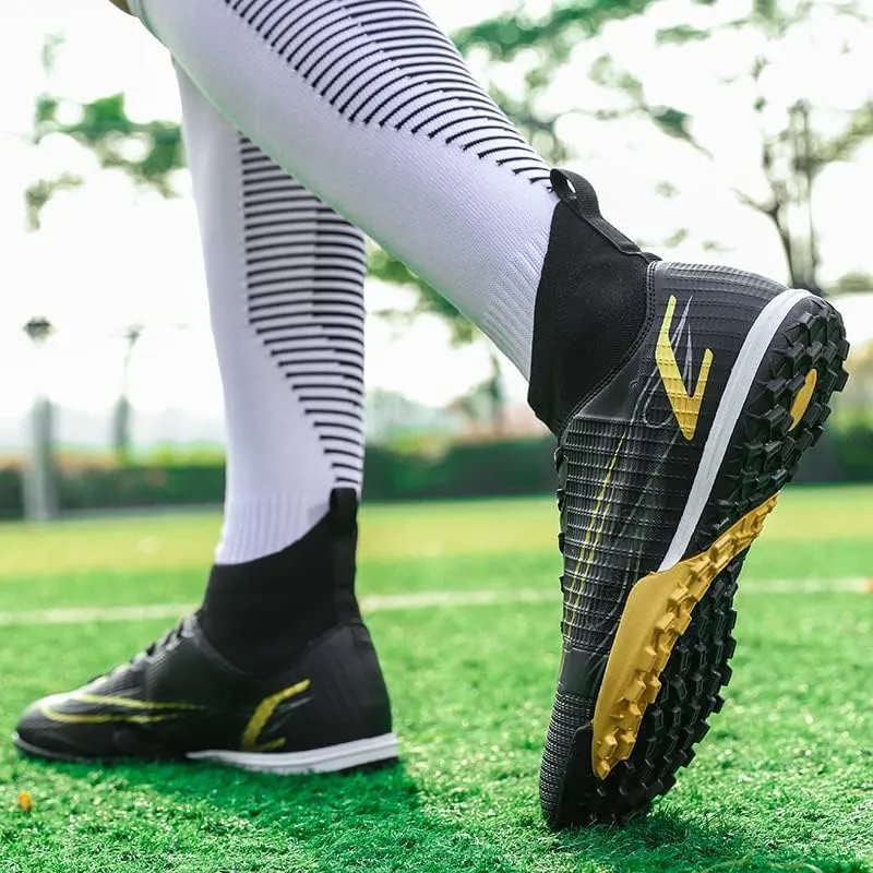 Men??s Womens Soccer Shoes Cleats Professional High Top Breathable Training Sneakers