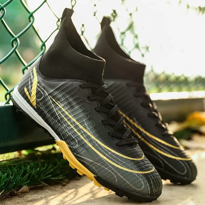Men??s Womens Soccer Shoes Cleats Professional High Top Breathable Training Sneakers