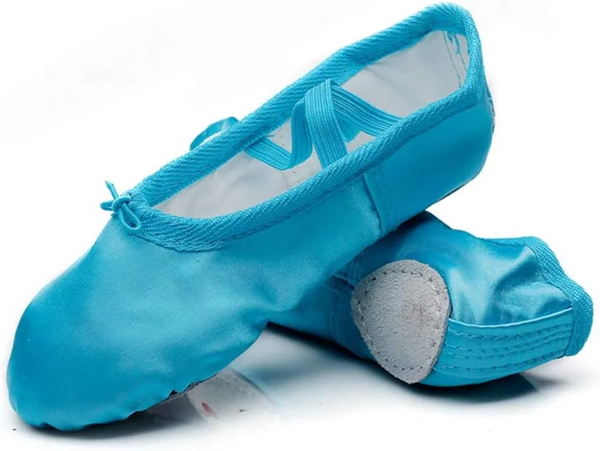 MSMAX Girls Ballet Shoes Satin Performa Dance Slippers for Kids