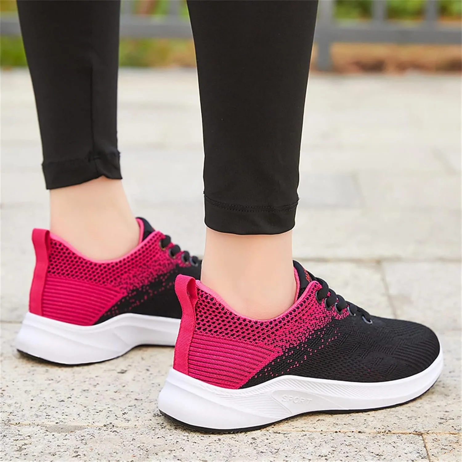 Sneakers for Women Casual Mesh Breathable Lace Up Walking Mens Running Shoes Wide Width Shoes Casual Brown Sneakers White Tennis Shoe Trainers Shoe