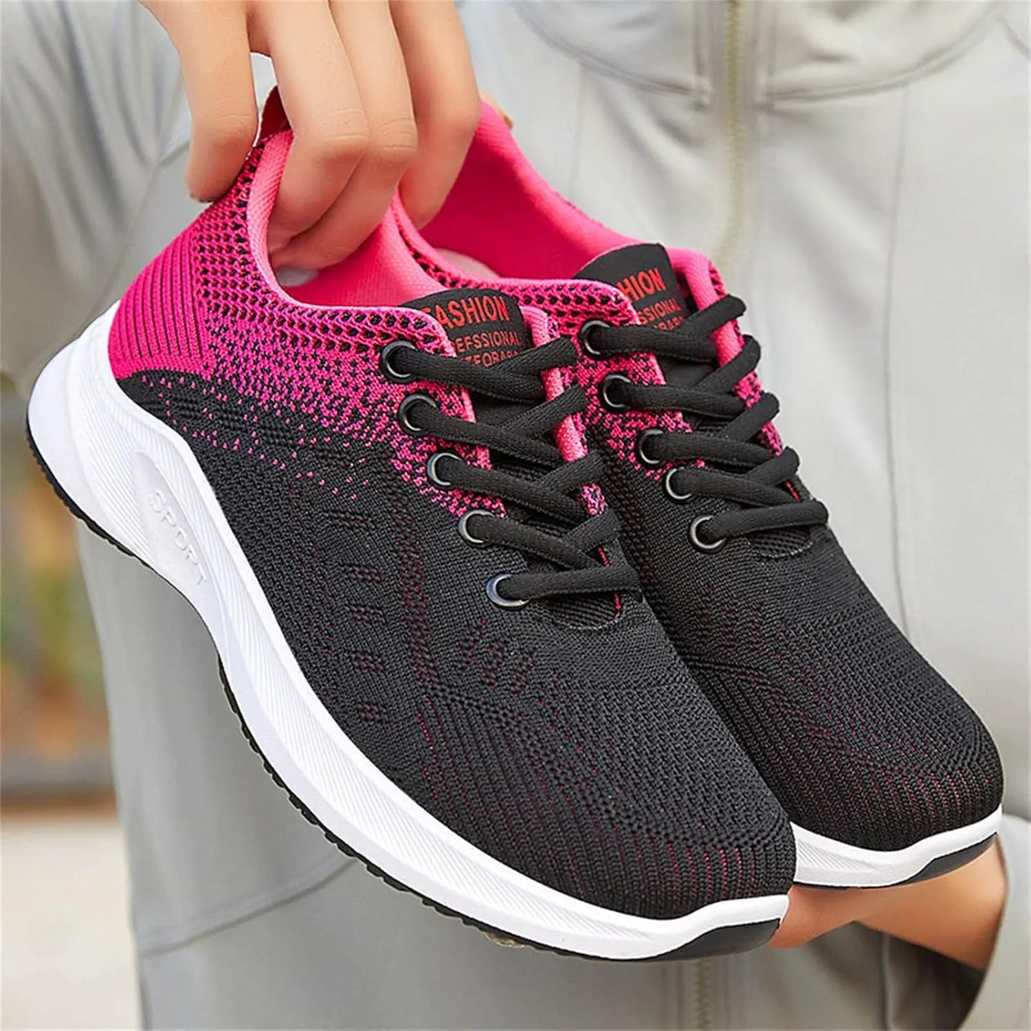 Sneakers for Women Casual Mesh Breathable Lace Up Walking Mens Running Shoes Wide Width Shoes Casual Brown Sneakers White Tennis Shoe Trainers Shoe