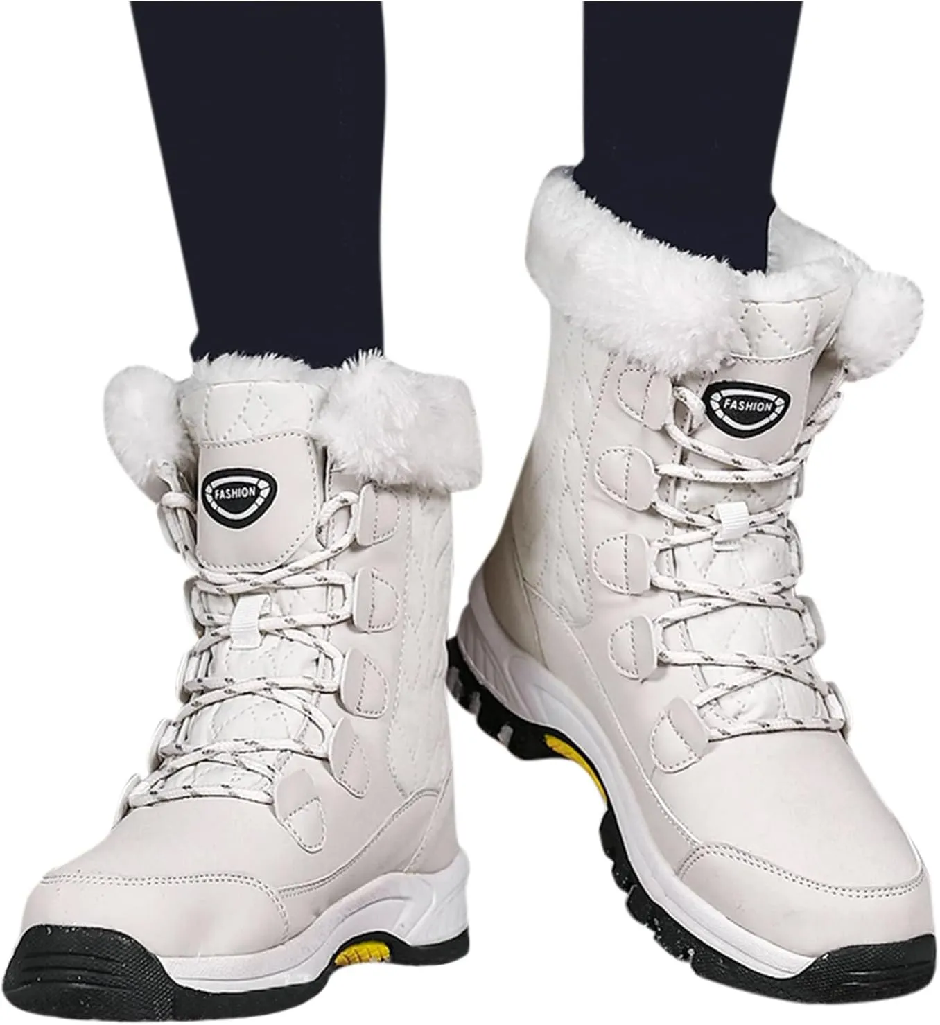 Snow Boots for Women Knee High Non Slip Winter Snow Boots for Women Size 12 Womens Winter Boots Waterproof Slip on Winter Boot Women Tall Winter Boots for Women with Heel