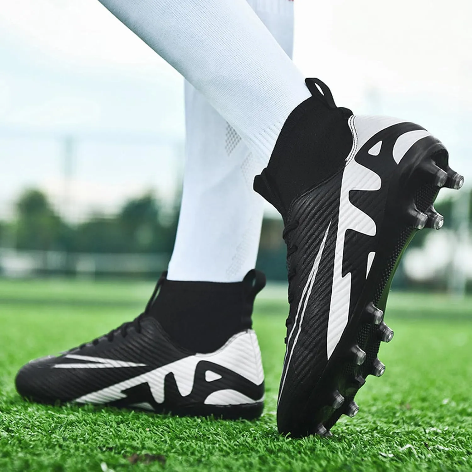 Soccer Cleats Mens Football Cleats Womens Football Shoes Outdoor Soccer Shoes Tacos de Futbol para Hombre Baseball Cleats High Top Professional Training Boots Turf Football Boots AG FG