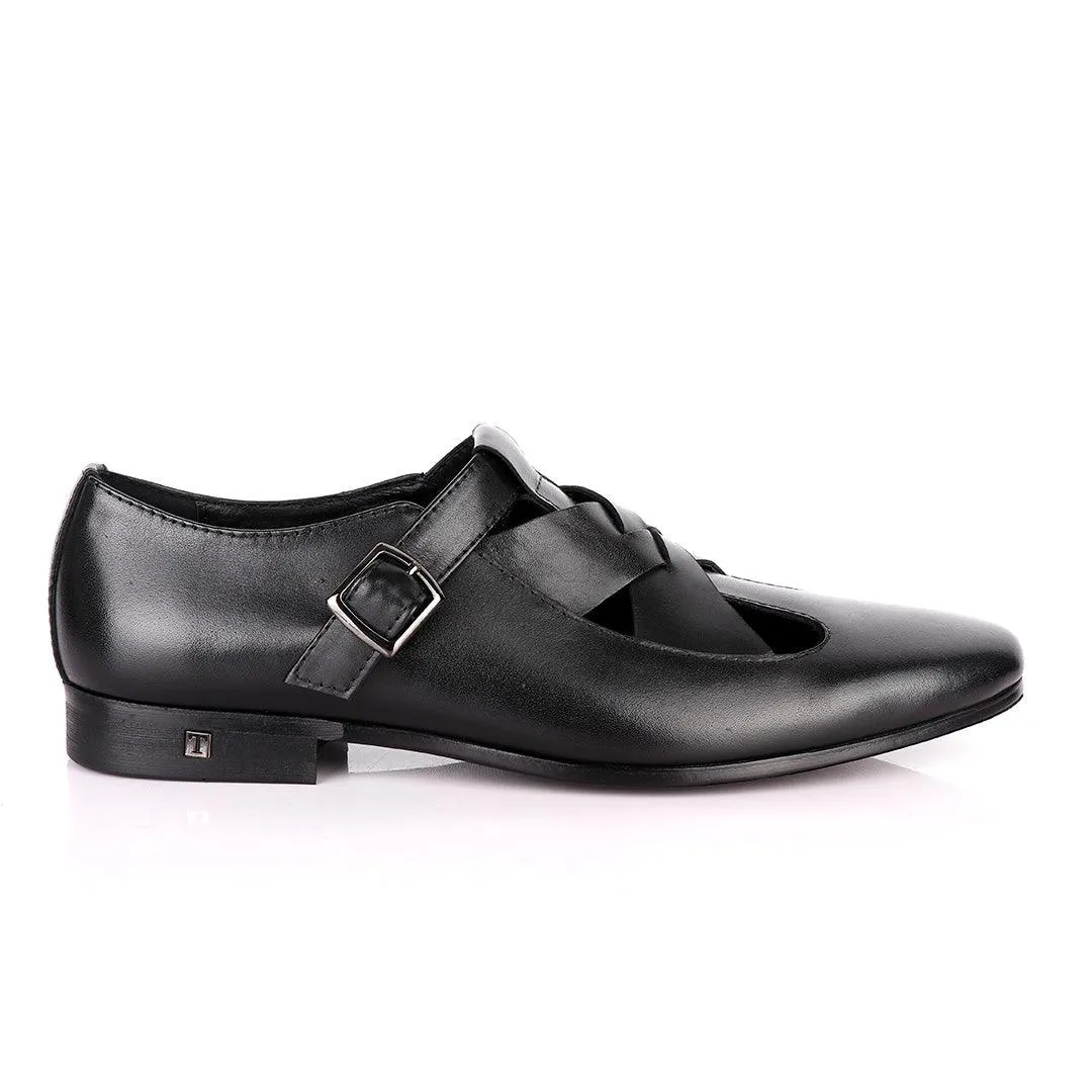 Thom Browne Twisted Design Black Leather Shoe