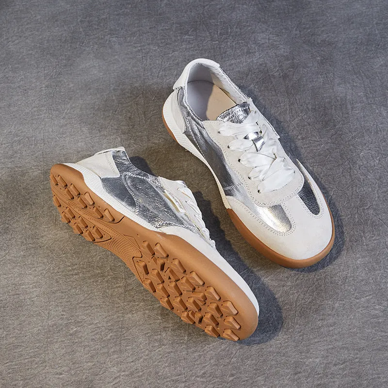 Women Soft Leather Fashion Casual Trainers Sneakers